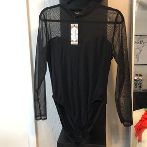 Boohoo black mesh bodysuit